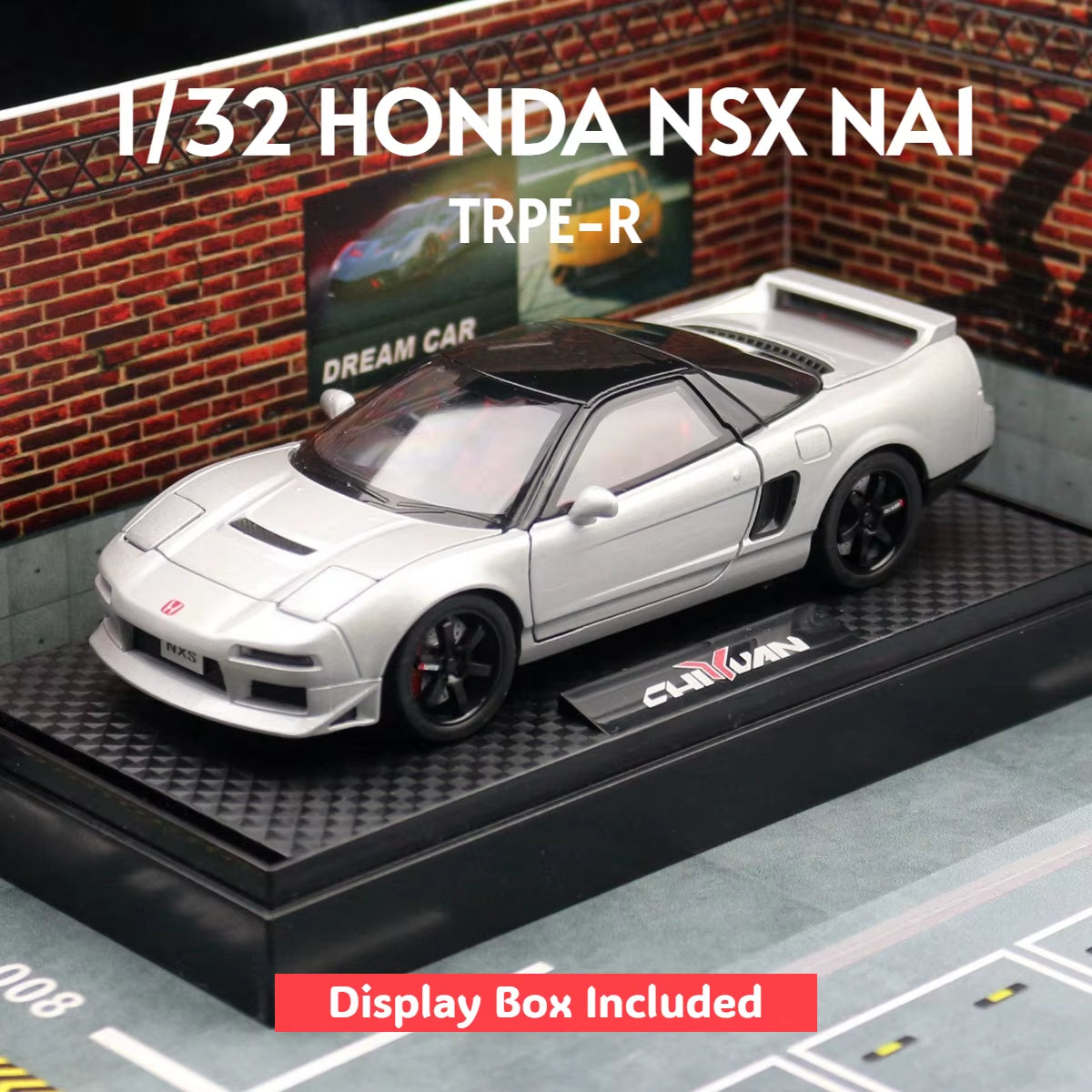 1/32 Honda Acura NSX NA1 JDM Racing Toy Car for Kid Diecast Vehicle Miniature Model Pull Back Sound Light Collection Gift Boys